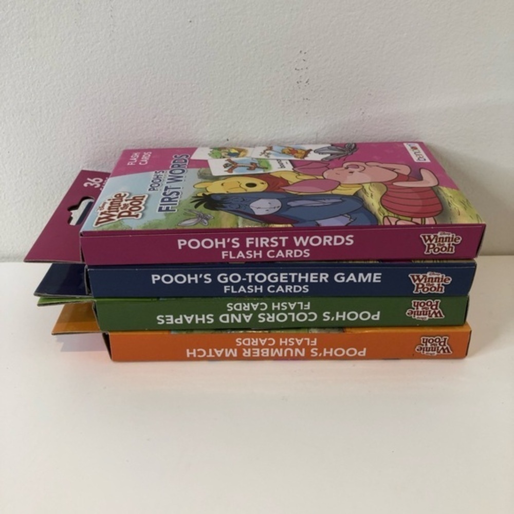 Set of 4 Winnie the Pooh Flash cards. Brand new